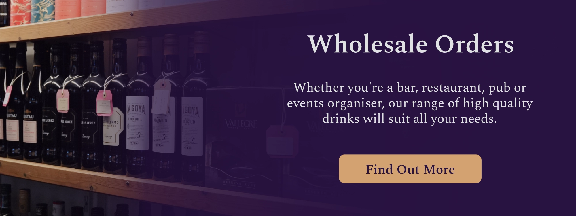 If you're a small business talk to us about a wholesale order